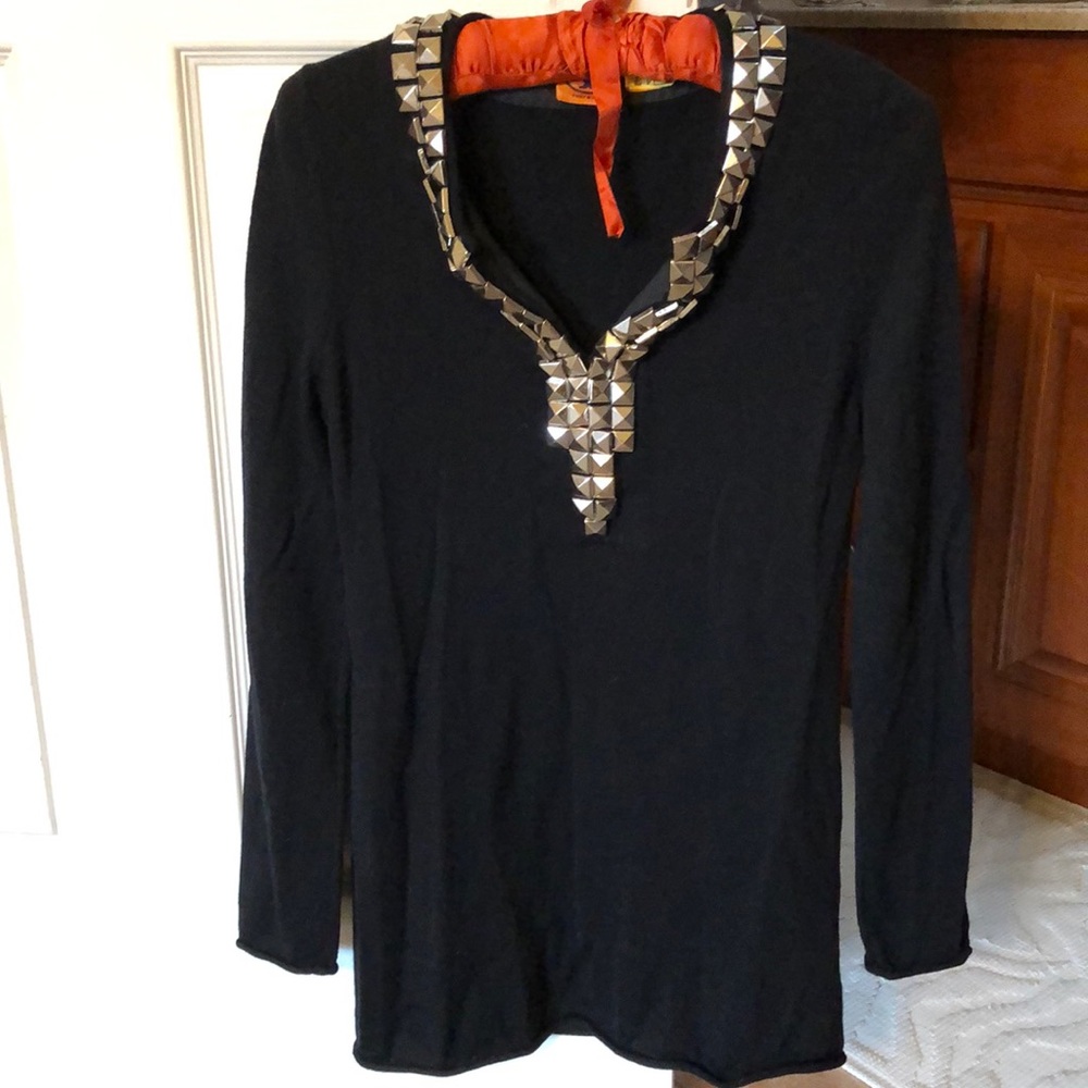 Tory Burch Winnie Studded Tunic Sweater